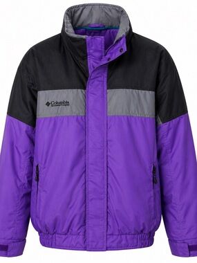 Columbia Bugaboo Ski Jacket | Purple Gray Black Colorblock | Womens M Vintage